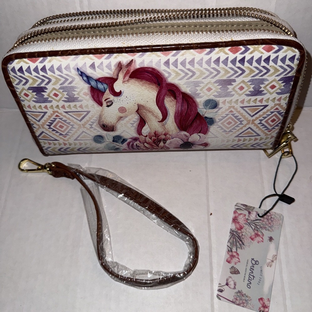 Brentano Boho Pepper Unicorn Wallet Wristlet NWT Brand New - Picture 2 of 4